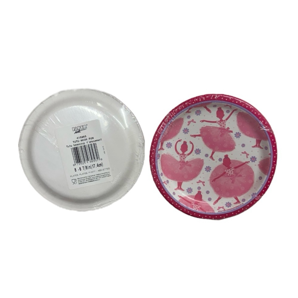 Creative Converting brand 2 sets of 8 ballerina pink themed 16 total plates!